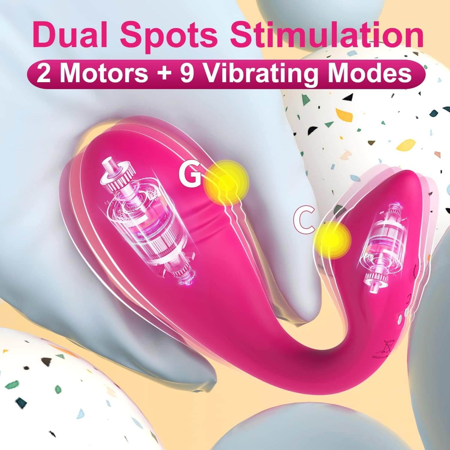 HoneyBetty Remote Control Panty Vibrator – Dual Motor Wearable Clitoral & G-Spot Stimulator – APP & Wireless Remote Controlled Dildo Vibrator