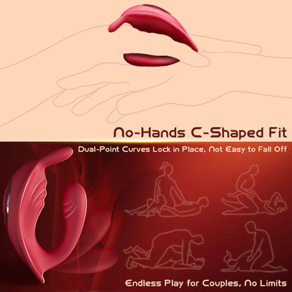 HoneyBetty Wearable Remote Control Vibrator for Couples – Long Distance App-Controlled Panty Vibrator with Rabbit Clitoral Stimulator – Body-Safe, Discreet & Powerful
