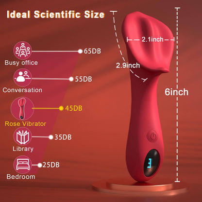HoneyBetty 3-in-1 Vibrator Wand for Women – LCD Clitoral Stimulator with 9 Vibration Modes, Flexible Design, Velvet Silicone Finish – Vibrating Bullet for Clitoris, Vagina & Labia Pleasure