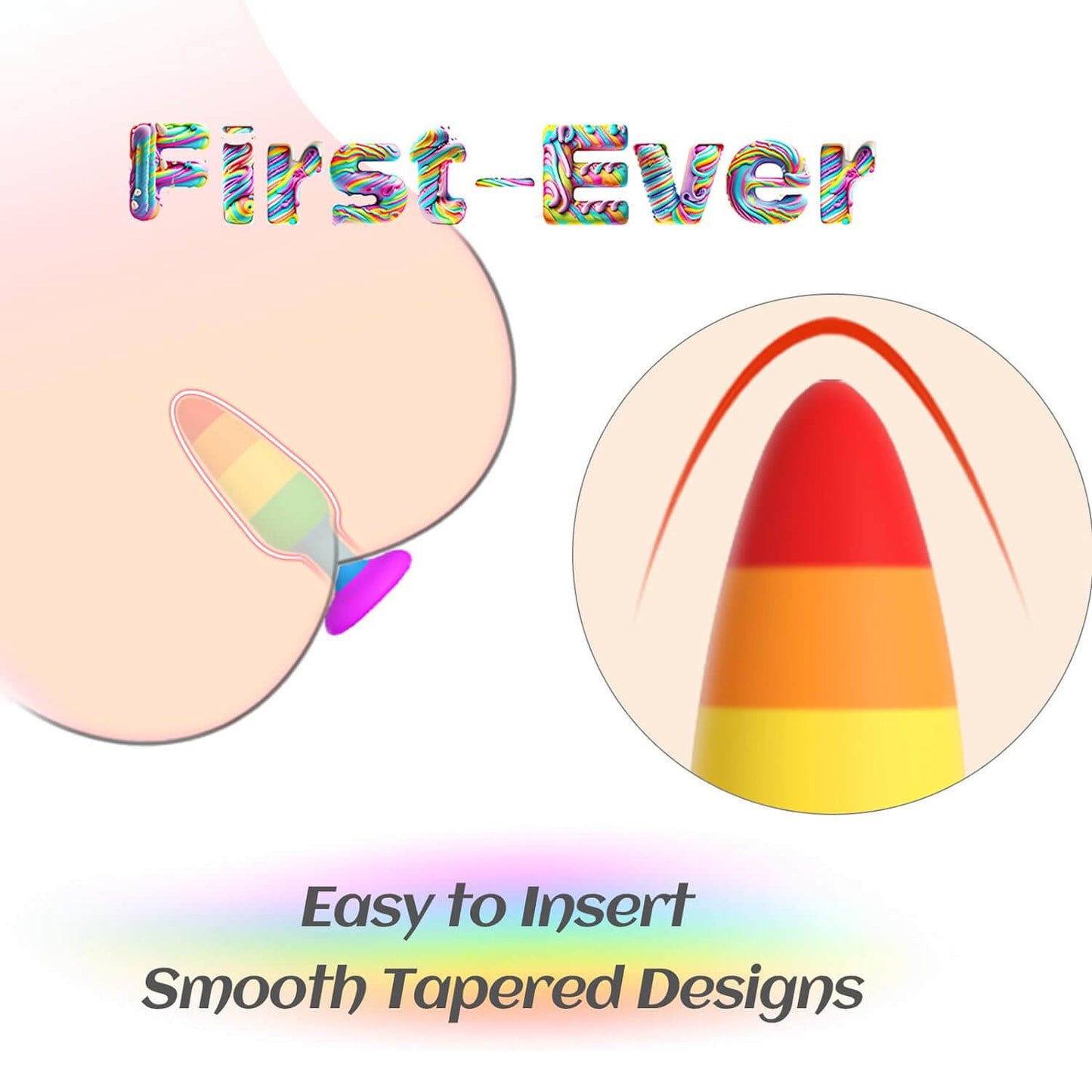 3 PCS Anal Plug Training Kit Rainbow Silicone Butt Plug Set Anal Trainer Adult Sex Toys Small Butt Plugs