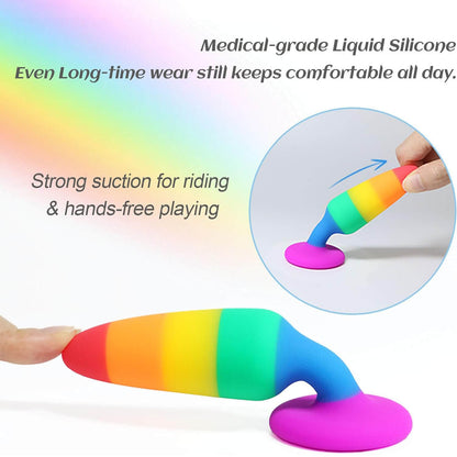 3 PCS Anal Plug Training Kit Rainbow Silicone Butt Plug Set Anal Trainer Adult Sex Toys Small Butt Plugs