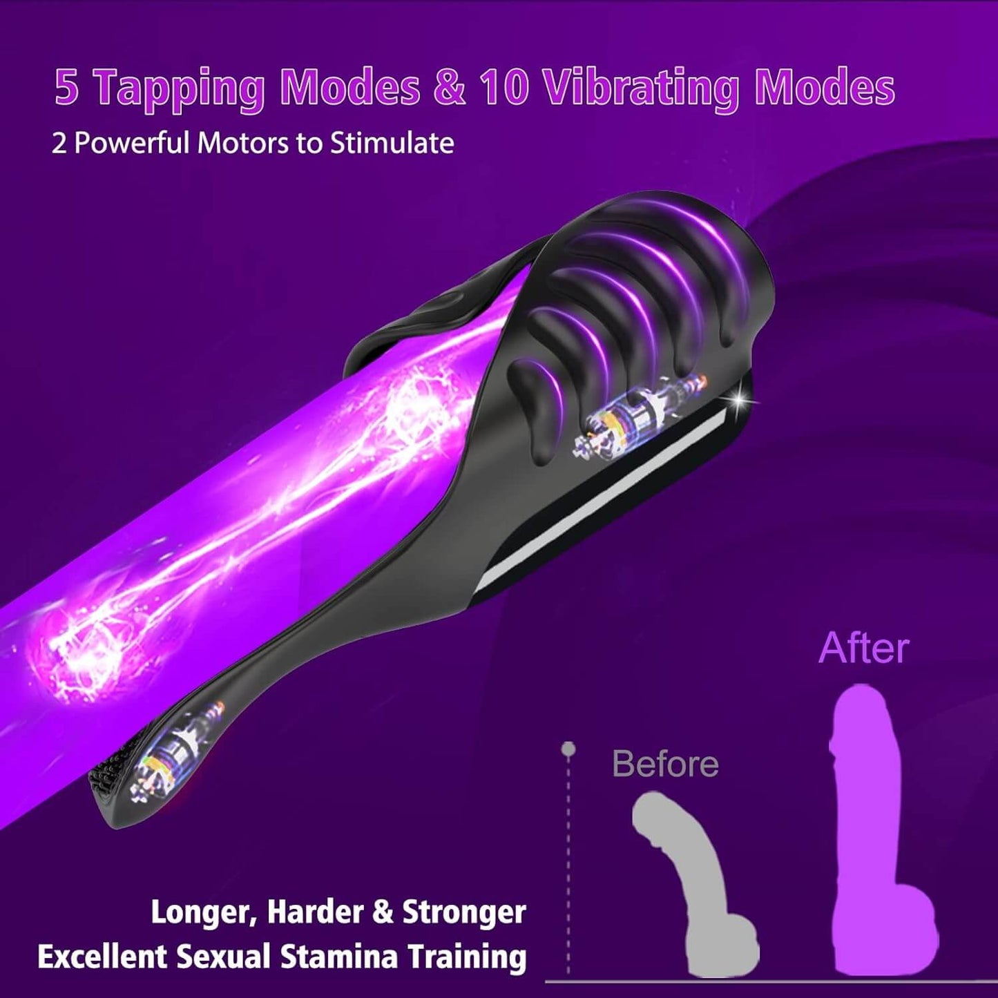 APP Controlled Male Vibrator Sex Toys for Men Adjustable Tapping Vibrating Masturbator Penis Vibrator Trainer Cock Massager