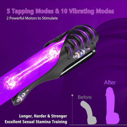 APP Controlled Male Vibrator Sex Toys for Men Adjustable Tapping Vibrating Masturbator Penis Vibrator Trainer Cock Massager