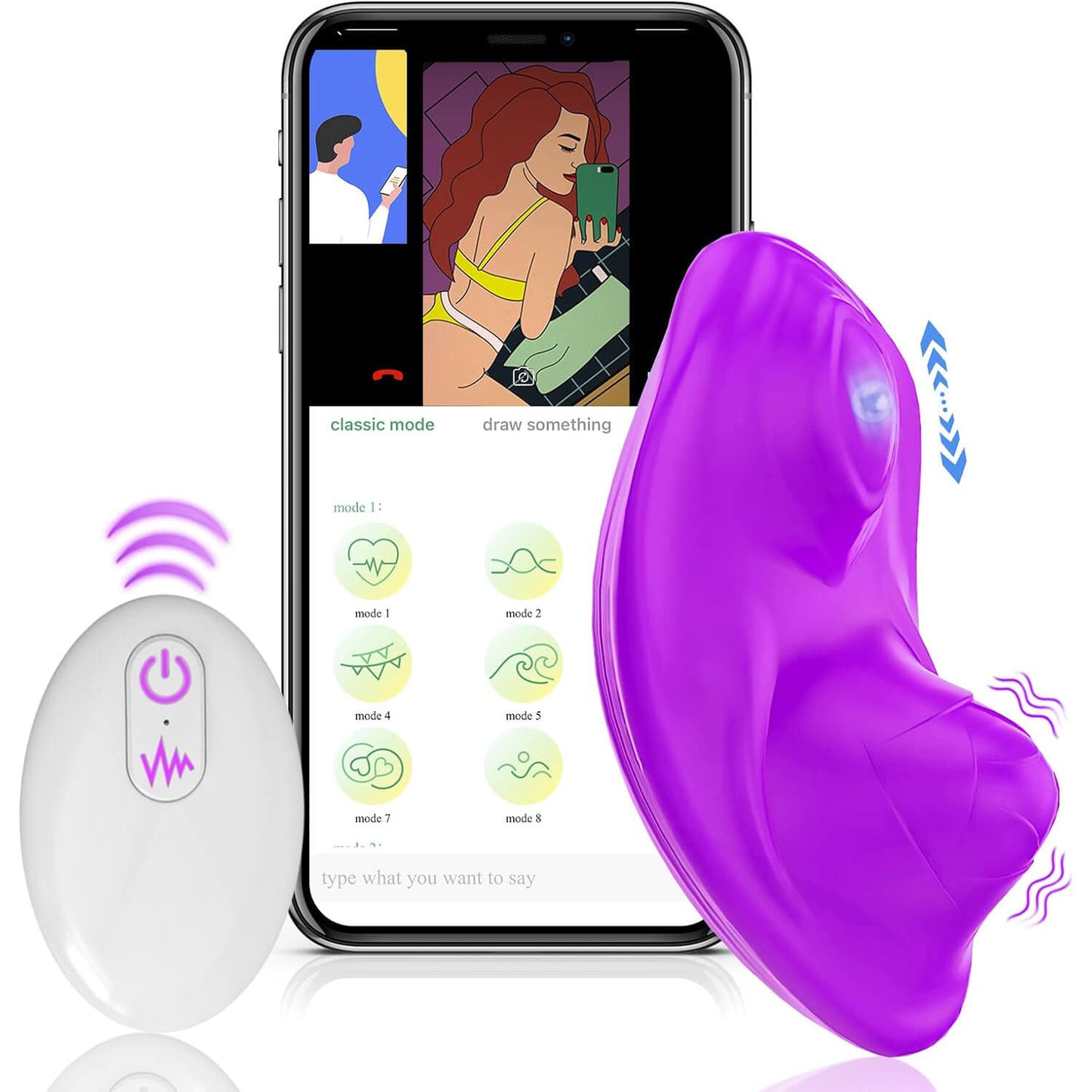 Wearable Butterfly Panty Clitoral Vibrator App Controlled Remote Adult Toy