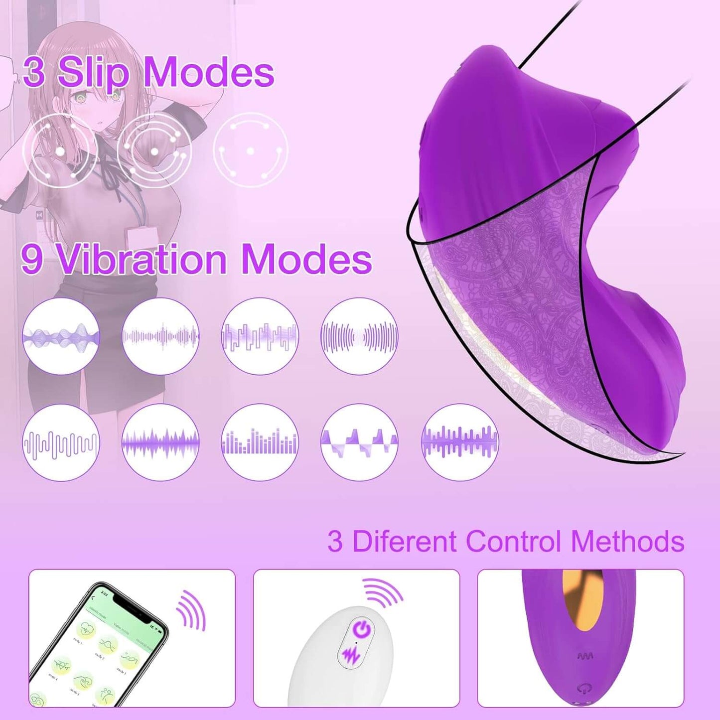 Wearable Butterfly Panty Clitoral Vibrator App Controlled Remote Adult Toy