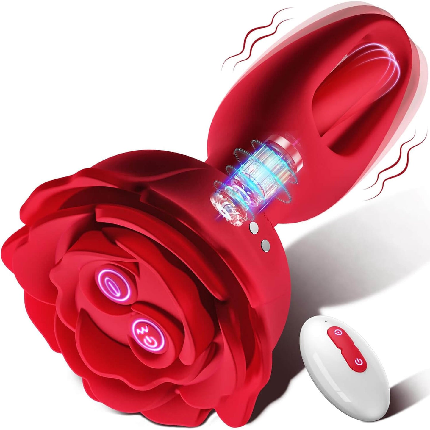 Vibrating Anal Plug Sex Toys Rose Butt Plug Anal Toys with 9 Vibration & Flapping Modes Remote Control G-spot Vibrator Adult Sex Toy