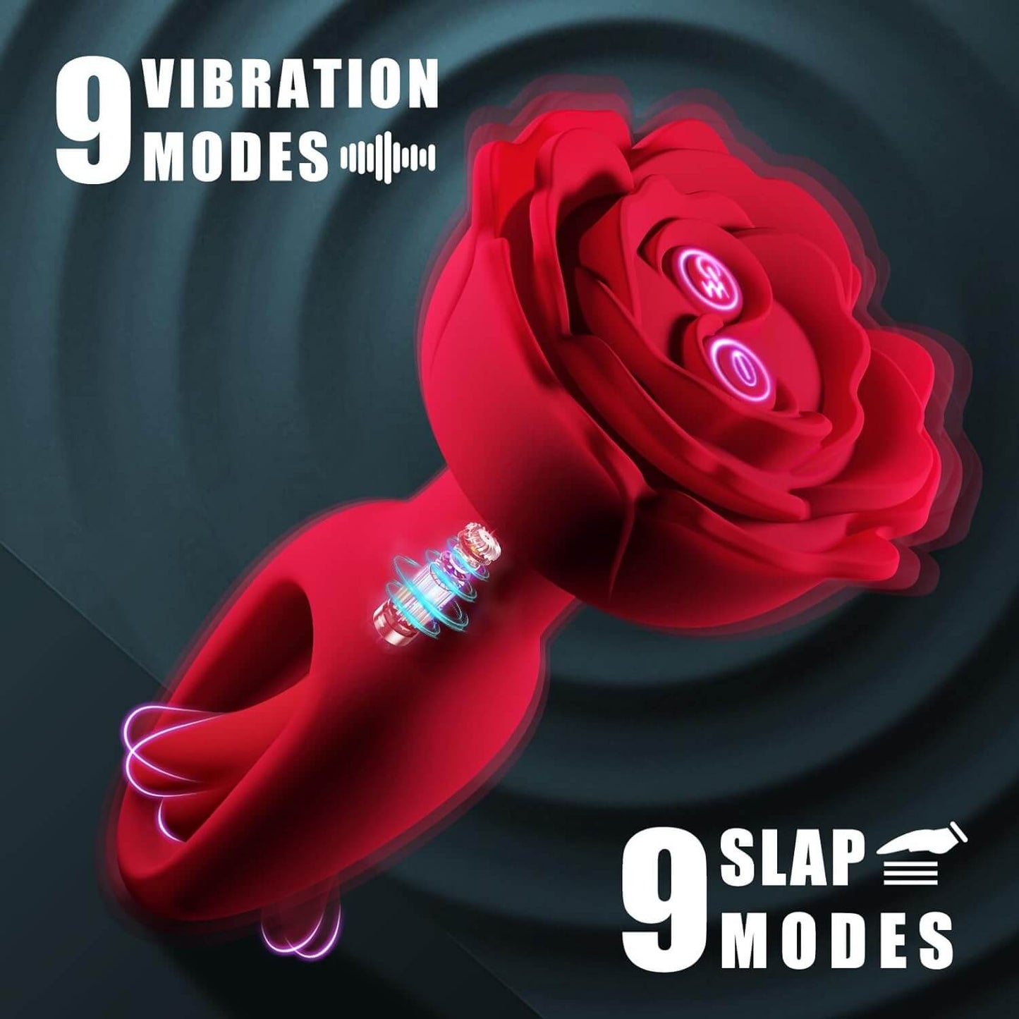 Vibrating Anal Plug Sex Toys Rose Butt Plug Anal Toys with 9 Vibration & Flapping Modes Remote Control G-spot Vibrator Adult Sex Toy