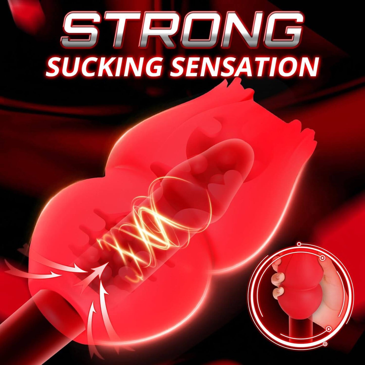 Heating Rose Male Masturbator Sex Toys Portable Adult Male Stroker Blowjob Sex Machine for Men with Sucking Modes