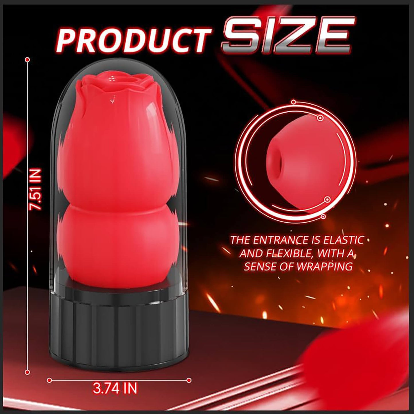 Heating Rose Male Masturbator Sex Toys Portable Adult Male Stroker Blowjob Sex Machine for Men with Sucking Modes