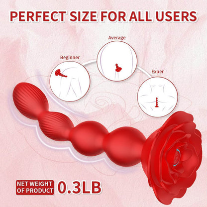 Anal Beads Anal Butt Plug with 10 Rotate Twist and Vibrating Modes Remote Control Rose Toy Prostate Massager Graded Silicone Anal Vibrators