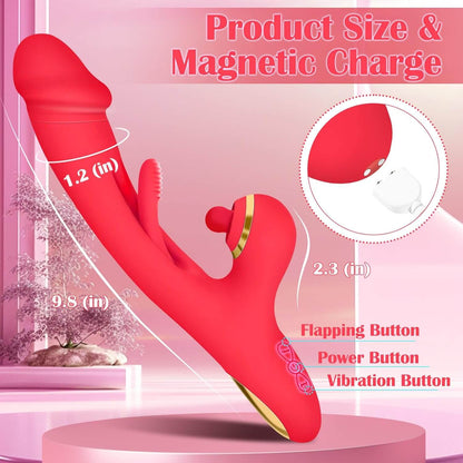 Thrusting Dildo Vibrator for Women 3 in 1 G Spot Vibrators Clitoris Stimulator Tapping Bunny Sex Toy