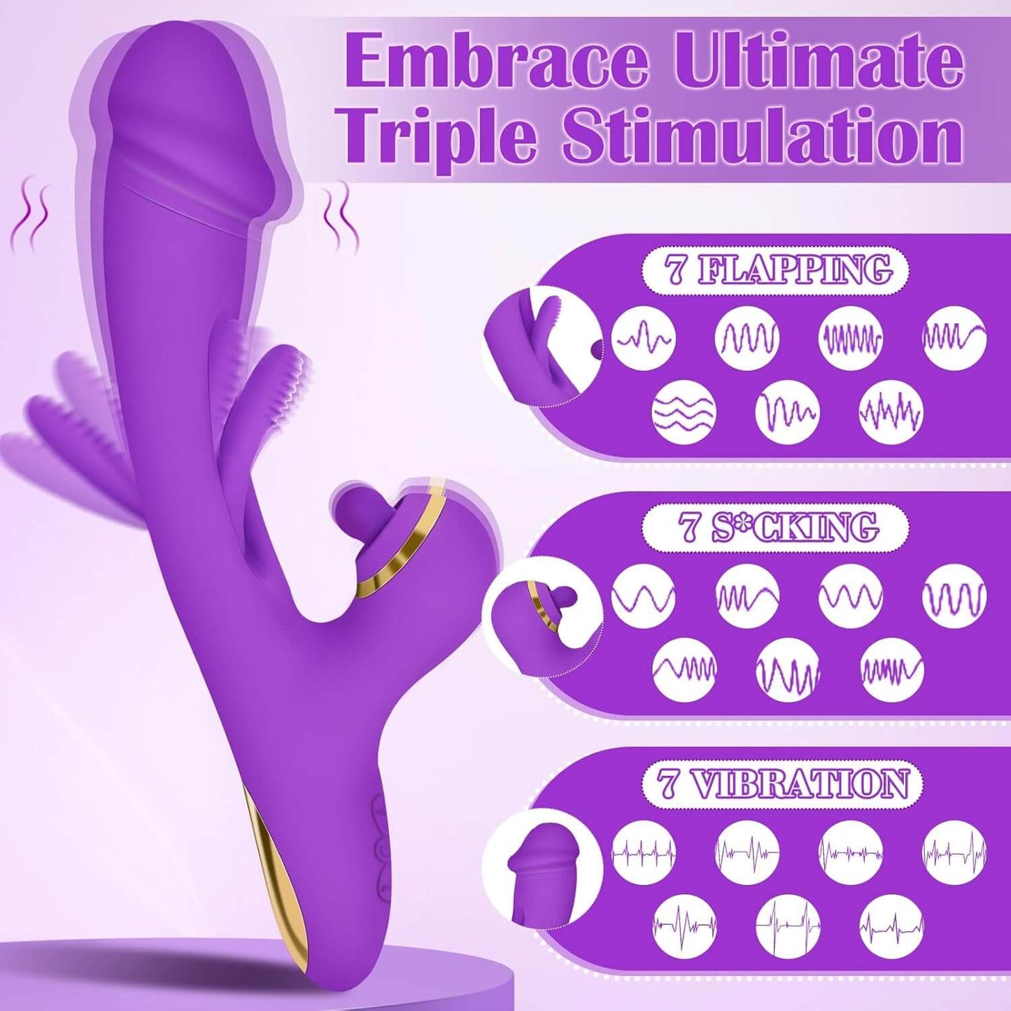 3 in 1 Thrusting Dildo Vibrator for Women G Spot Vibrators Clitoris Stimulator Tapping Bunny Sex Toy