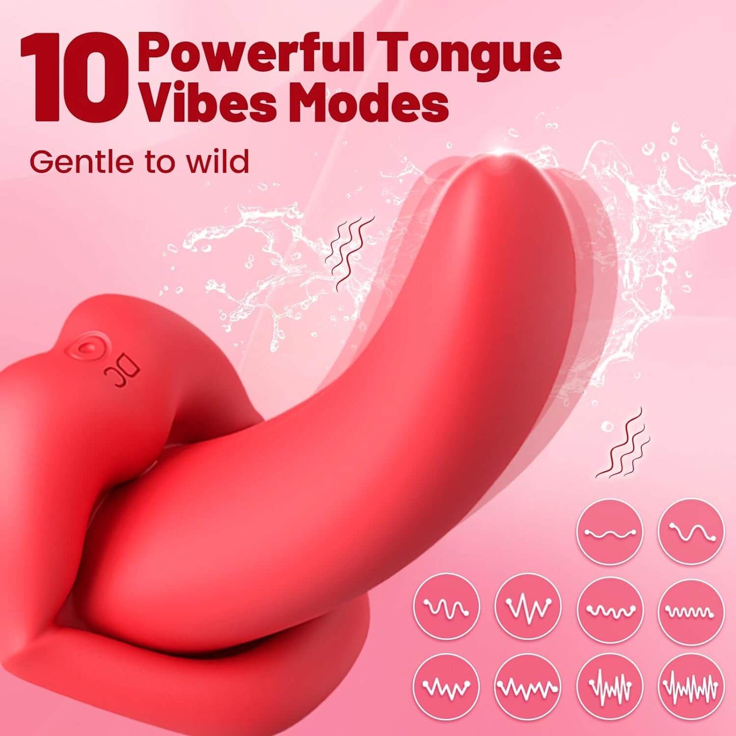 Clitoral Vibrator Mouth-Shaped Tongue Vibrator Adult Sex Toys with 10 Vibrating Modes Remote Control Licking Vibrator Tongue Toy for Women