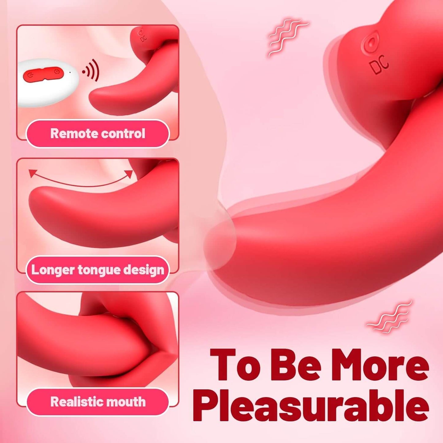 Clitoral Vibrator Mouth-Shaped Tongue Vibrator Adult Sex Toys with 10 Vibrating Modes Remote Control Licking Vibrator Tongue Toy for Women