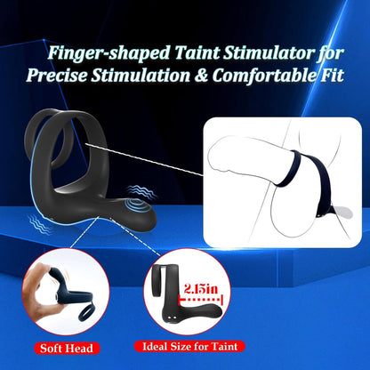 Vibrating Cock Ring Taint Stimulator Silicone Pleasure Penis Ring Vibrator Couples Remote Control Adult Sex Toys for Men