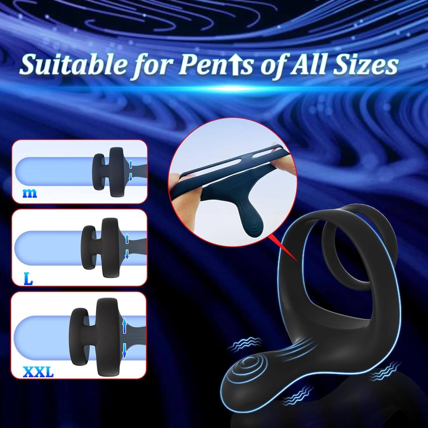 Vibrating Cock Ring Taint Stimulator Silicone Pleasure Penis Ring Vibrator Couples Remote Control Adult Sex Toys for Men