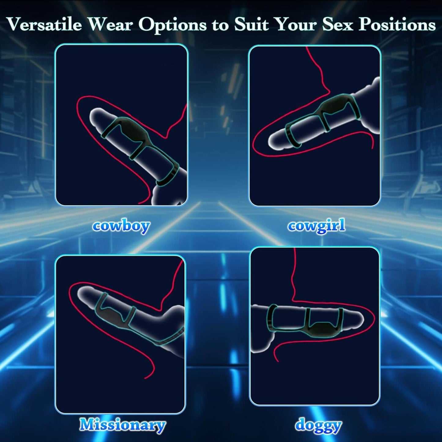 Vibrating Penis Sleeve Cock Ring Penis Ring Vibrator Extender for G Spot Stimulation Couples Adult Sex Toys for Men Women