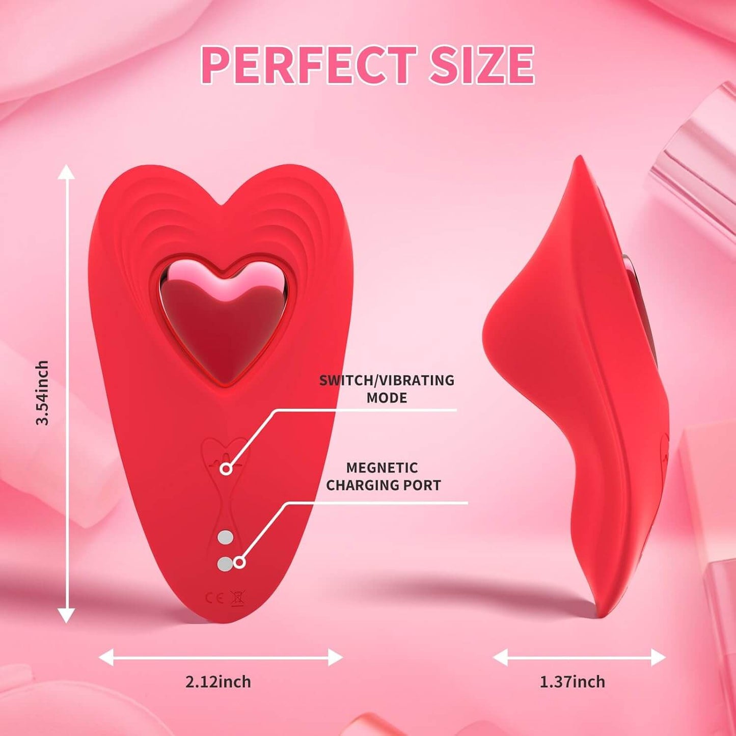 Wearable Panty Vibrator with App Remote Control Heart Butterfly Clitoral G Spot Vibrator with Strong Magnetic Clip