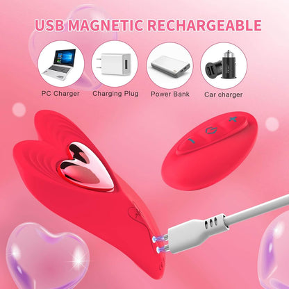 Wearable Panty Vibrator with App Remote Control Heart Butterfly Clitoral G Spot Vibrator with Strong Magnetic Clip