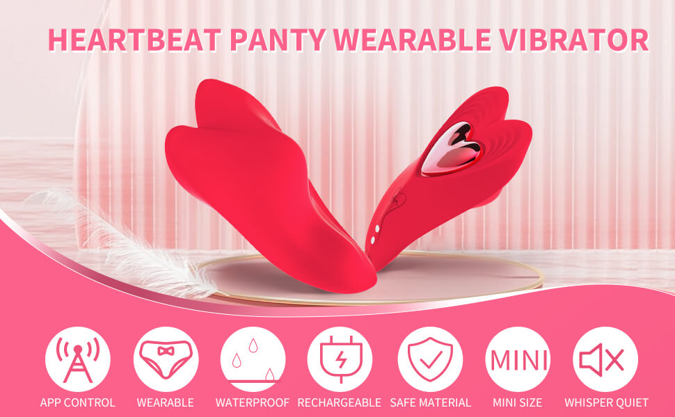 Wearable Panty Vibrator with App Remote Control Heart Butterfly Clitoral G Spot Vibrator with Strong Magnetic Clip